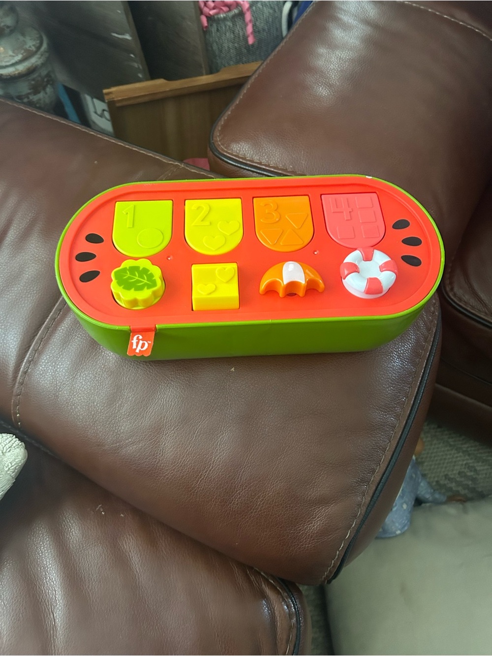 Fisher-Price Bright Green & Orange Shape Sorting Puzzle Toy